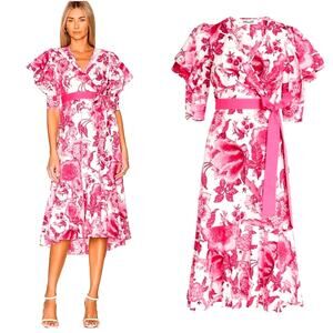 Diane von Furstenberg Annabeth Faux-Wrap Cotton Poplin Dress Size XS
